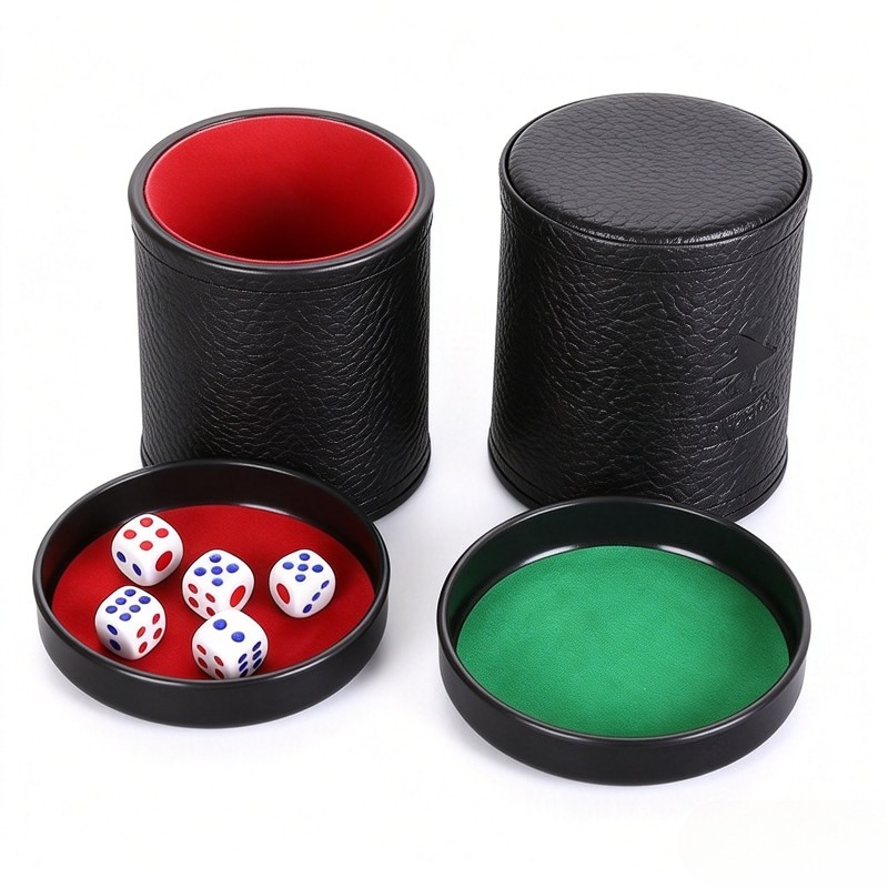 Board Game Yahtzee - Gobelet à dés en cuir orange,