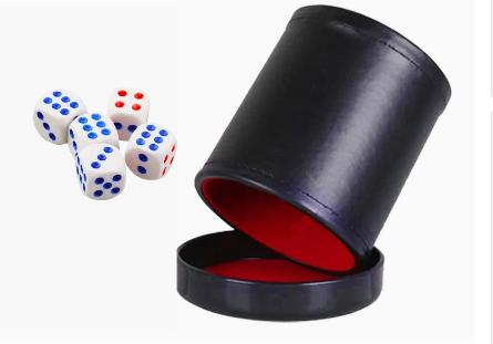 Board Game Yahtzee - Tasse à dés en cuir avec