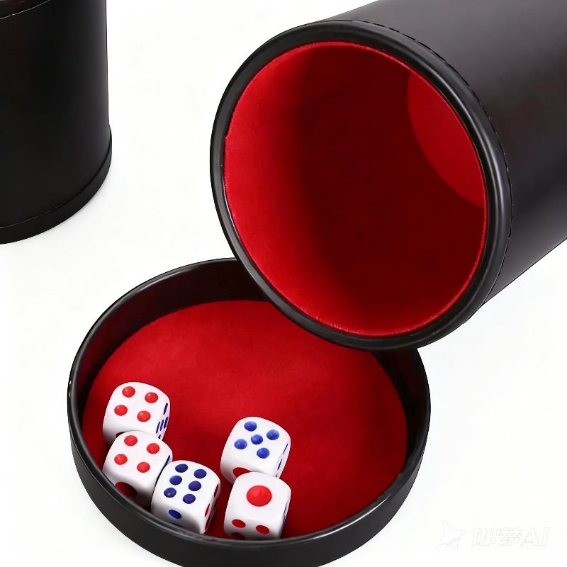 Gobelet à dés en cuir orange,  - Board Game Yahtzee avis et prix