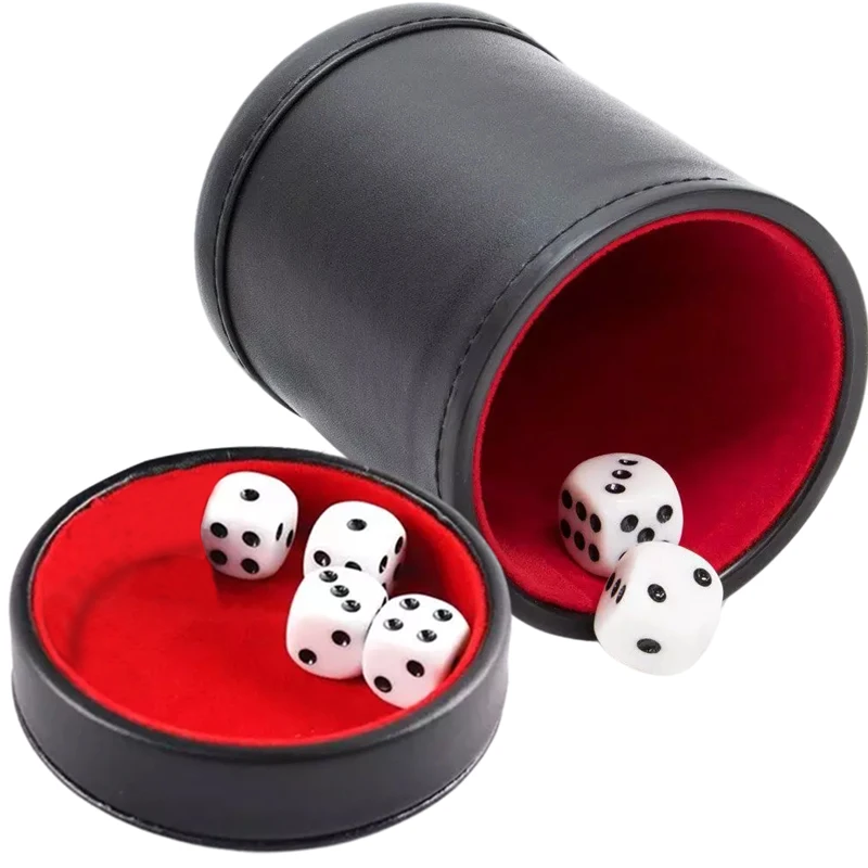 Tasse à dés en cuir avec couve - Board Game Yahtzee avis et prix