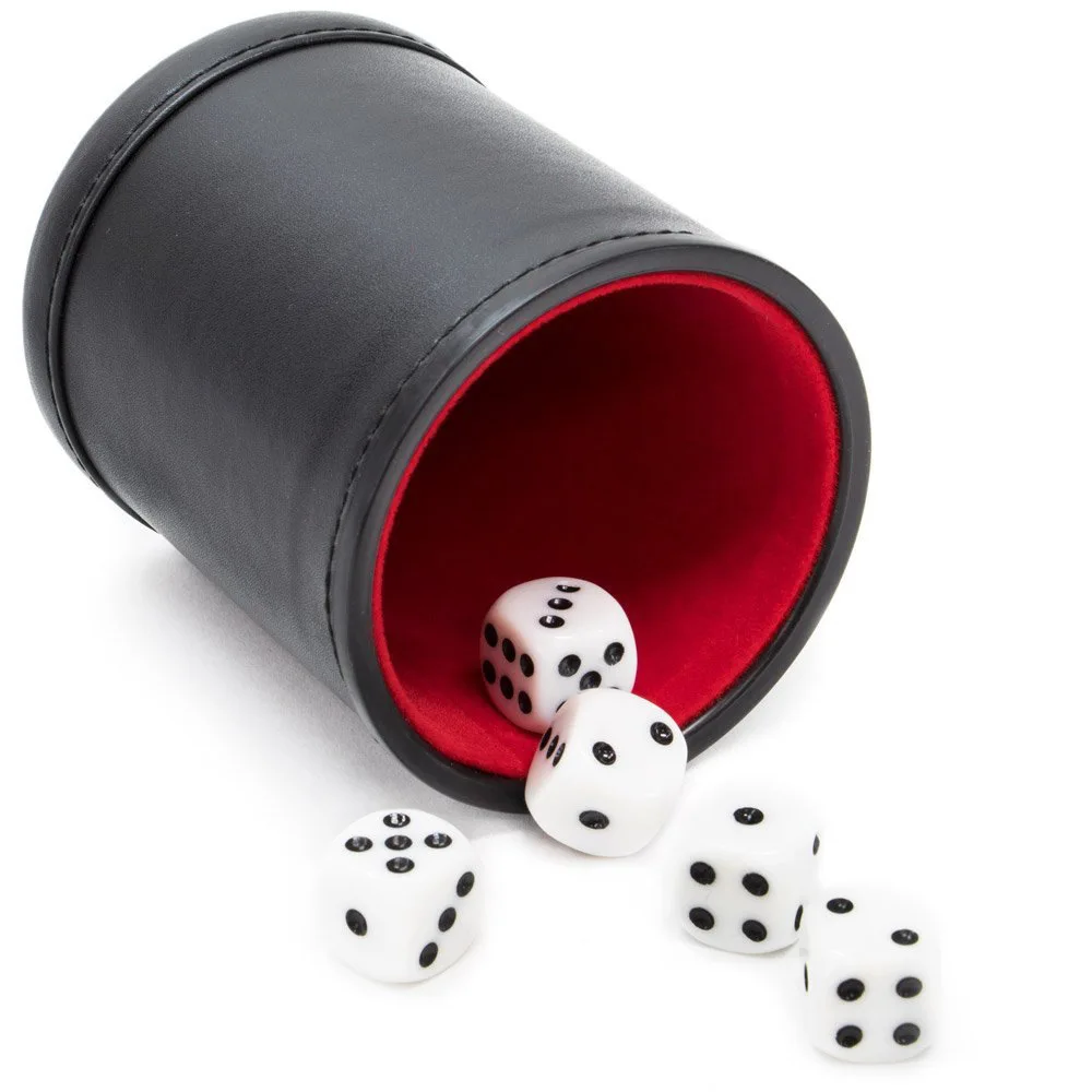 Tasse à dés en cuir avec couve - Board Game Yahtzee avis et prix