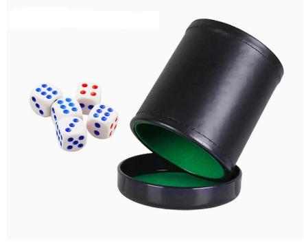 Tasse à dés en cuir avec couve - Board Game Yahtzee avis et prix